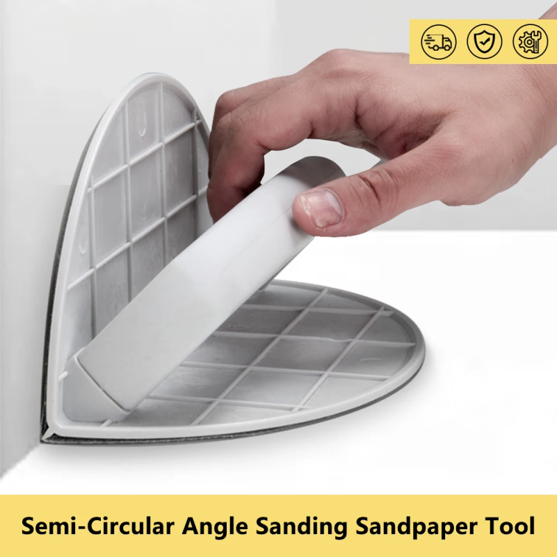 Detail Sander Corner - Multifunktionales Halbkreisförmiges Winkelschleifgerät Selbstklebendes Handgeführtes Mikro-Detail-Schleifset