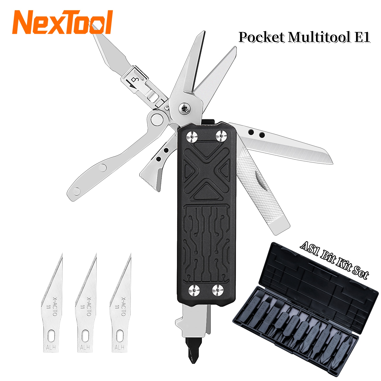 Xiaomi Power Tools - NexTool 10-in-1-Taschen-Multitool E1 Klappmesser Schere Zange