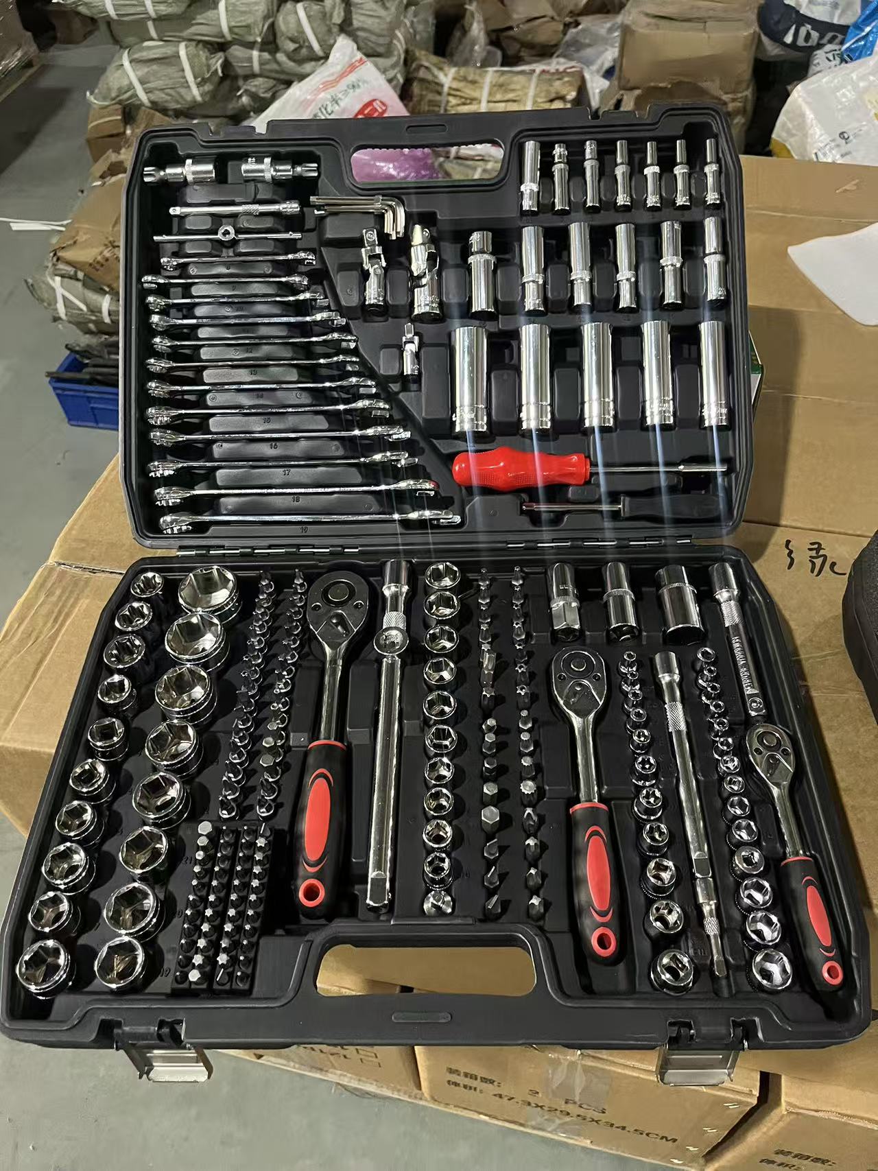Power Tools Garden - 216-teiliges DIY Auto-Reparatur-Werkzeugset Handkraftbetriebener Ratschenschlüsselsatz OEM