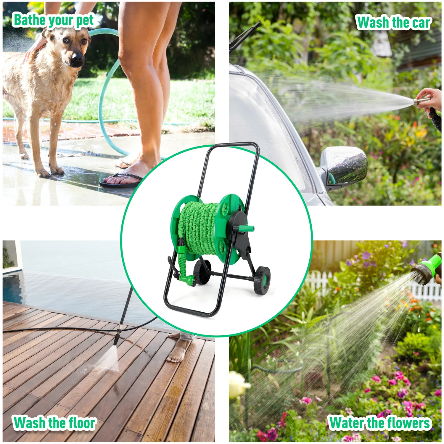 Power Tools Garden - Premium Gartengeräte-Wasserschlauchaufroller, Haushalts-Wasserschlauchaufroller, Aufroller, Landwirtschaftlicher Gartenwasserrad-Aufroller