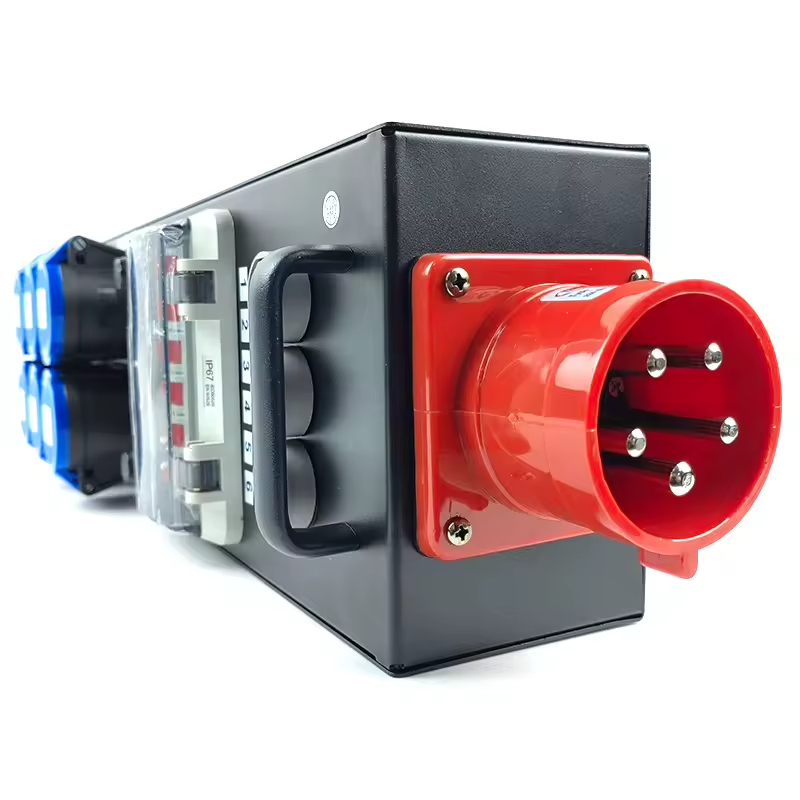 Power Tools Distributor - ABCCABLS Tragbare 6-Wege-Bühnen-Stromverteilerbox, 63A 5-Polig 3-Phasen-Eingang