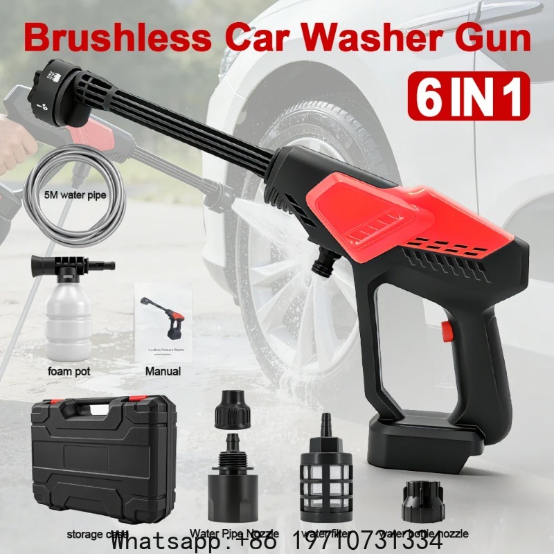 Power Tools Garden - 300Bar Bürstenloser Hochdruck-Autowascher, leistungsstarke kabellose Wasserpistole,